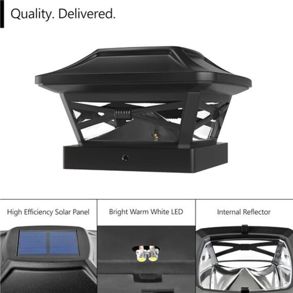 Lighting Renaissance Solar Post Cap - Includes Bases for 4x4 5x5 6x6 Posts - Picture 2 of 7